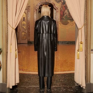 KeinxDesa Siyah Unisex Deri Trençkot