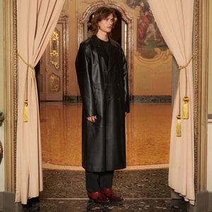 KeinxDesa Siyah Unisex Deri Trençkot