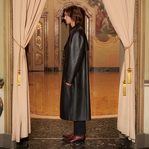 KeinxDesa Siyah Unisex Deri Trençkot