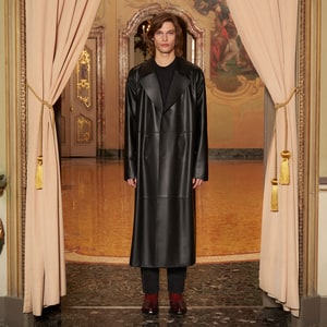 KeinxDesa Siyah Unisex Deri Trençkot