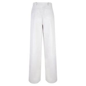 Zelinda Beyaz Kadın Deri Pantolon