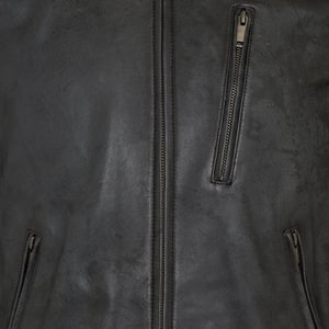 Zenon Lacivert Erkek Vintage Deri Ceket