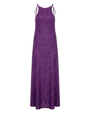 Addie Sequin Long Dress in Sparkling Grape
