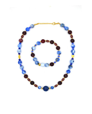 Agate Mix Necklace & Bracelet Set