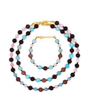 Agate & Quartz Natural Stone Jewelry Set