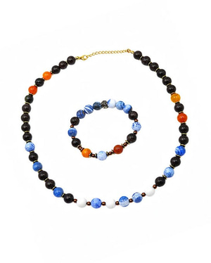 Agate Stone Necklace & Bracelet Set