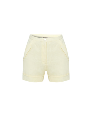 Amara Linen Shorts Soft Yellow