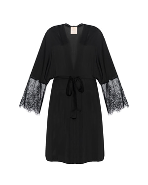 Anne Short Silk Satin Robe