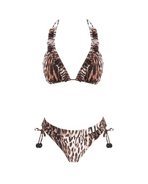 Ava Leopard Pattern Bikini With Ruffle Details