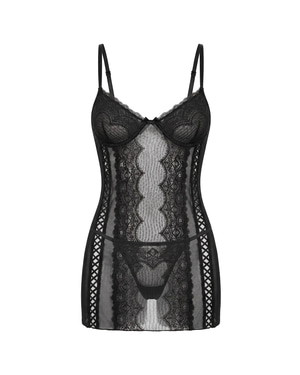 Aveline Babydoll Set in Black