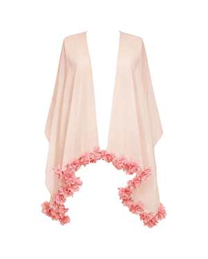 Bella Nude With Pink Flower Cover Up