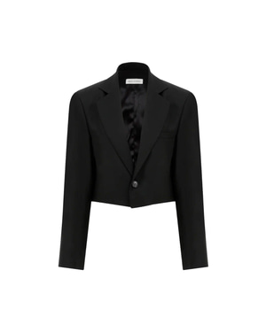 Boxy Cropped Blazer Black