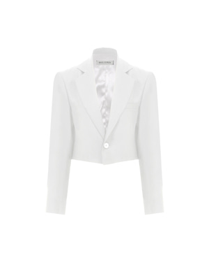 Boxy Satin Cropped Jacket Vanilla Ice