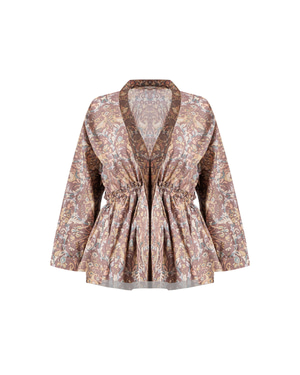 Charlotte Kimono Top in Pink Lana Tawn