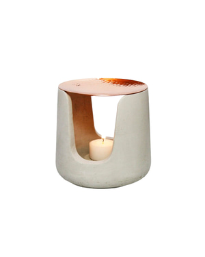 Concre Artisan Hammered Copper Bowl Gray Aromatherapy Incense Burner