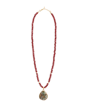 Crystal & Agate Tip Natural Stone Necklace