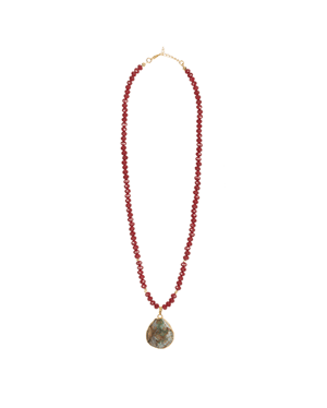 Crystal & Agate Tip Natural Stone Necklace