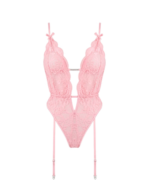 Darelia Lace Detail Bodysuit in Pink