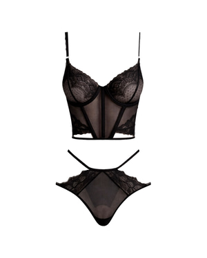 Desireline Bustier Set in Black