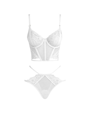Desireline Bustier Set in White