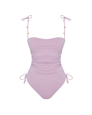 Diana Pink Swimsuit With Real Pearl Details