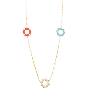 Eliane Coral-Turquoise -White Necklace