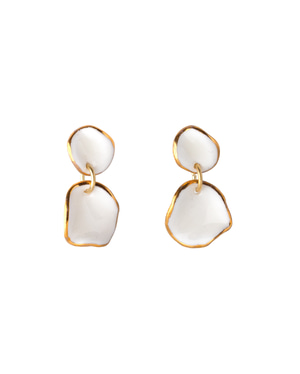 Flow Duo Earrings - White