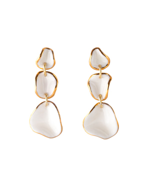 Flow Trio Earrings - White