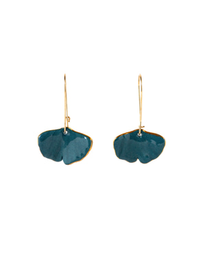 Gingko Dangle Earrings - Teal