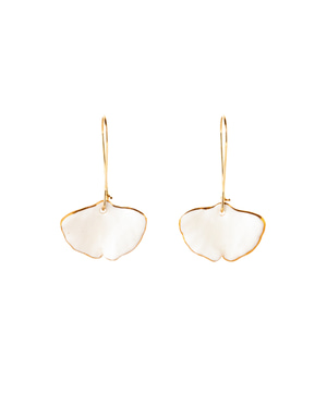 Gingko Dangle Earrings - White