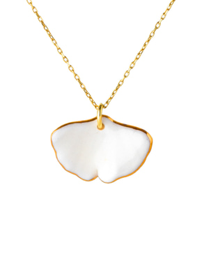 Ginkgo Porcelain Necklace - White