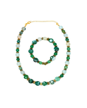 Green Agate Jewelry Set