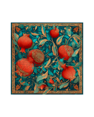Grenade d'Or Silk Scarf