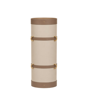 Handmade Genuine Leather Beige Umbrella Stand