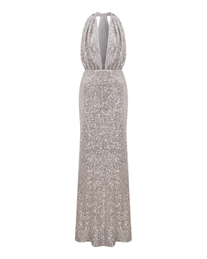 Ines Dress In Silver Sequin