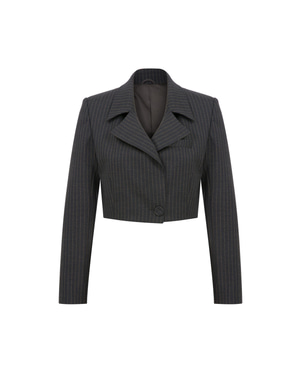 IVV Gray Striped Crop Jacket
