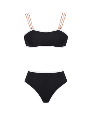 Jane Black Hight Waist Bikini With Rose Gold Chain Straps
