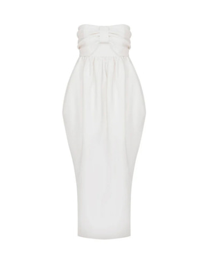 Jeanne Balloon Midi Dress Blanc de Blanc