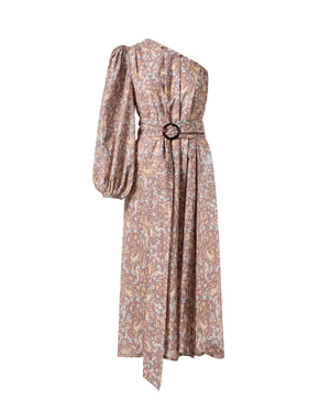 Josephine One Shoulder Dress in Pink Lana Tawn