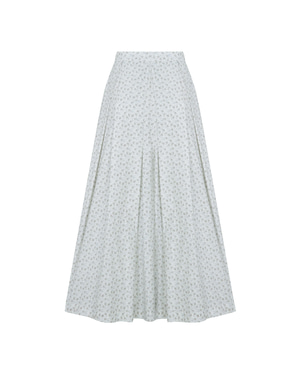 June Printed Cotton Midi Skirt  Cannoli Cream