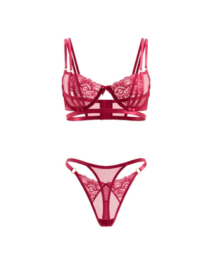 Leila Bra Set in Fuchsia