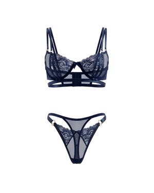 Leila Bra Set in Navy