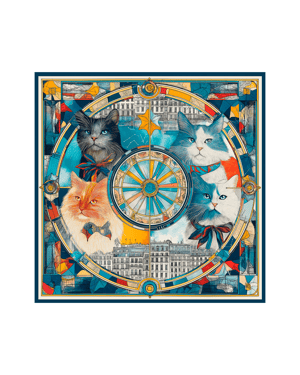 Les Chats de la Rue Silk Scarf