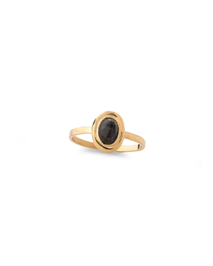 Lisa Gold Black Natural Stone Ring