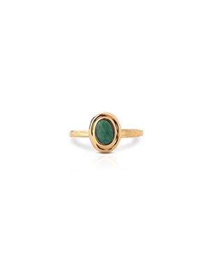 Lisa Gold Green Natural Stone Ring