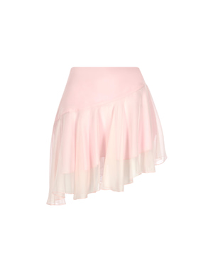 Lotus Flounce Powder Pink Mini Skirt
