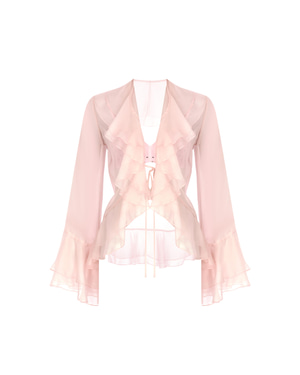 Lotus Powder Pink Flounce Bustiered Blouse