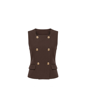 Luma Double-Breasted Vest Black