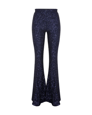 Maisy Sequin Flared Trousers Midnight Blue