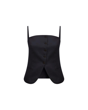 Marona Linen Top Black